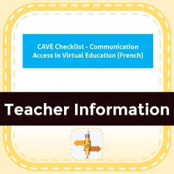 CAVE Checklist - Communication Access in Virtual Education (French)