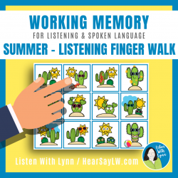 SUMMER Working Memory FIVE Listening Finger Walk Games