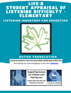 LIFE-R Student Appraisal of Listening Difficulty - Dutch Translation - Elementary