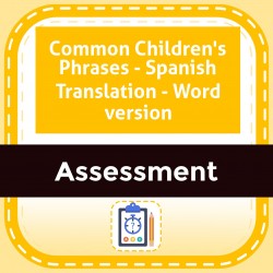 Common Children's Phrases - Spanish Translation - Word version