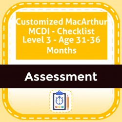 Customized MacArthur MCDI - Checklist Level 3 - Age 31-36 Months