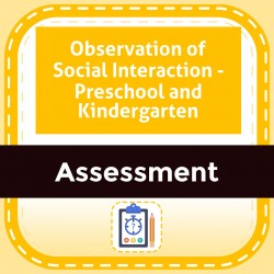 Observation of Social Interaction - Preschool and Kindergarten