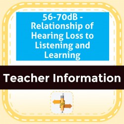 56-70dB - Relationship of Hearing Loss to Listening and Learning