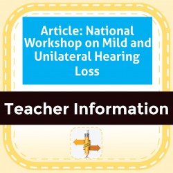 Article: National Workshop on Mild and Unilateral Hearing Loss
