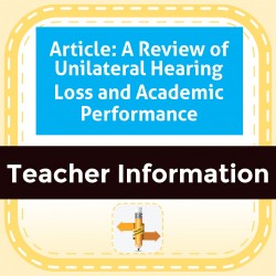 Article: A Review of Unilateral Hearing Loss and Academic Performance