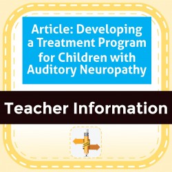 Article: Developing a Treatment Program for Children with Auditory Neuropathy