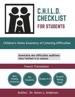 CHILD checklist for students in French - Children's Home Inventory for Listening Difficulties - to be completed by student with hearing loss